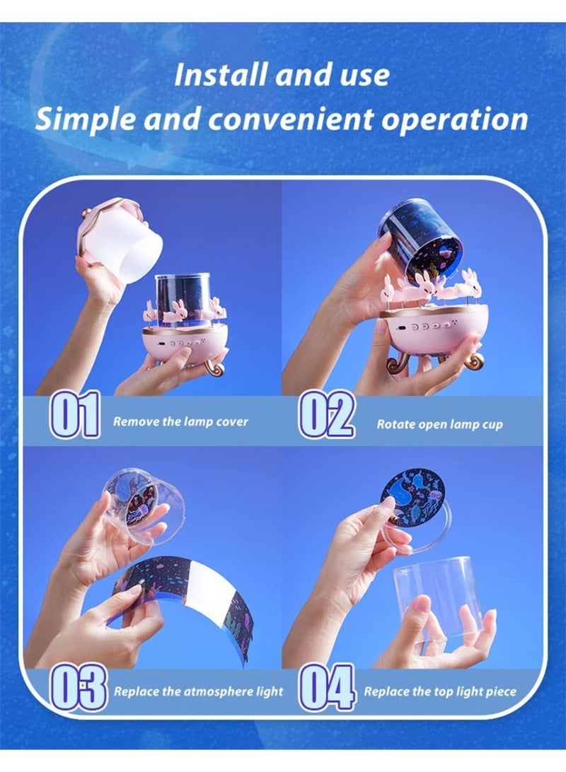 جهاز عرض إضاءة ليلية للأطفال من BrightDream يدور 360 درجة - 6 أفلام، 5 ألوان، مصباح على شكل نجمة وقمر يعمل بمنفذ USB لغرفة النوم والحضانة - Image 5