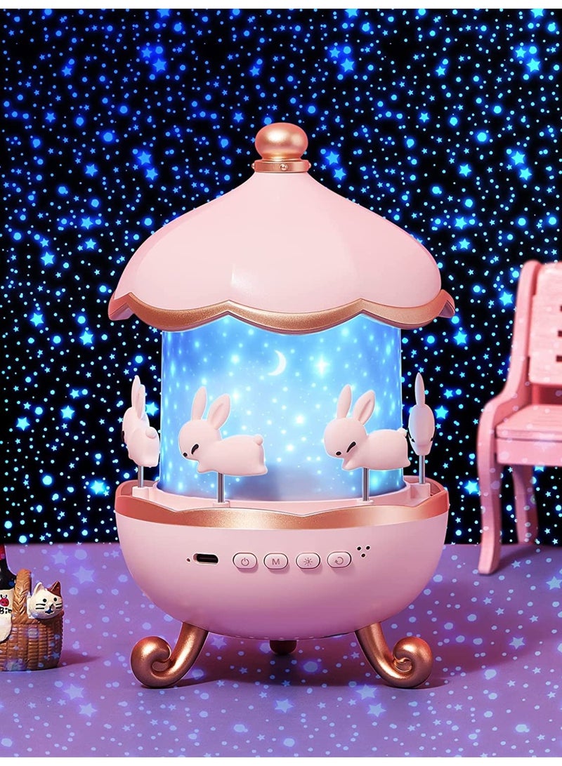 جهاز عرض إضاءة ليلية للأطفال من BrightDream يدور 360 درجة - 6 أفلام، 5 ألوان، مصباح على شكل نجمة وقمر يعمل بمنفذ USB لغرفة النوم والحضانة - Image 1