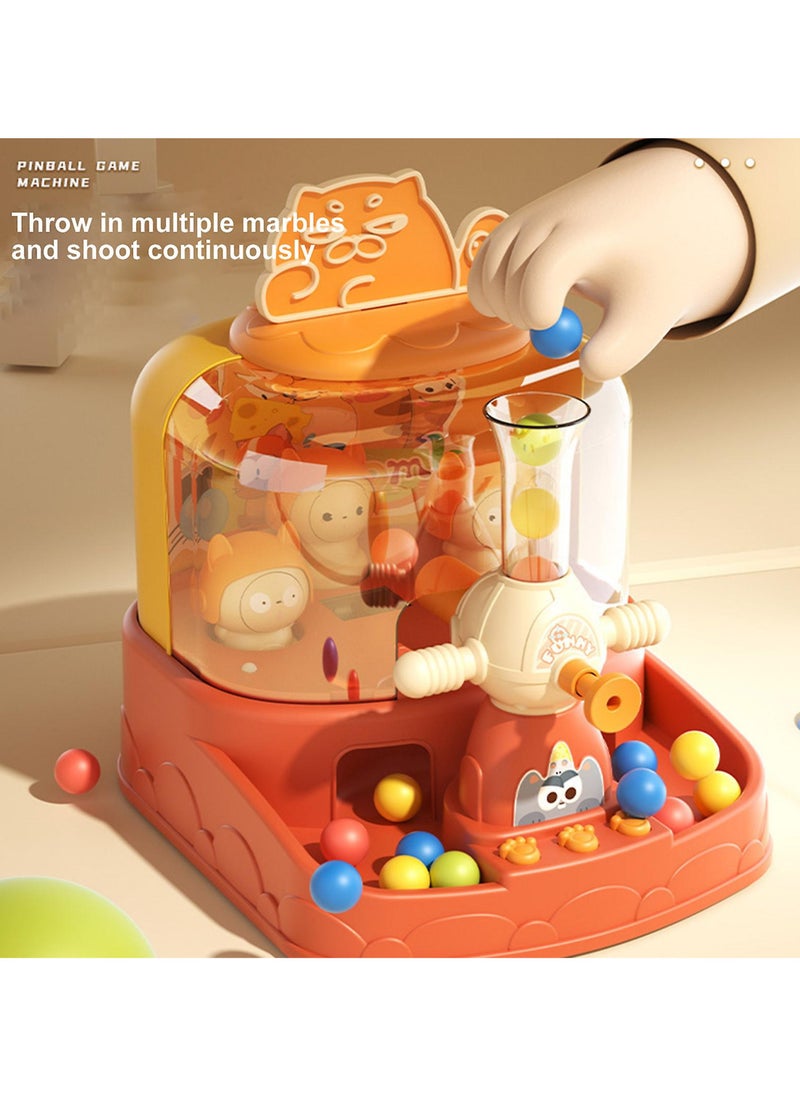 "Claw Machine with Balls, an exciting game that combines challenge and fun! Enjoy the experience of fishing out plush toys using balls to align them inside the machine, enhanced with light and sound effects for extra joy. It's the perfect game to help children develop their fine motor skills while having fun!"