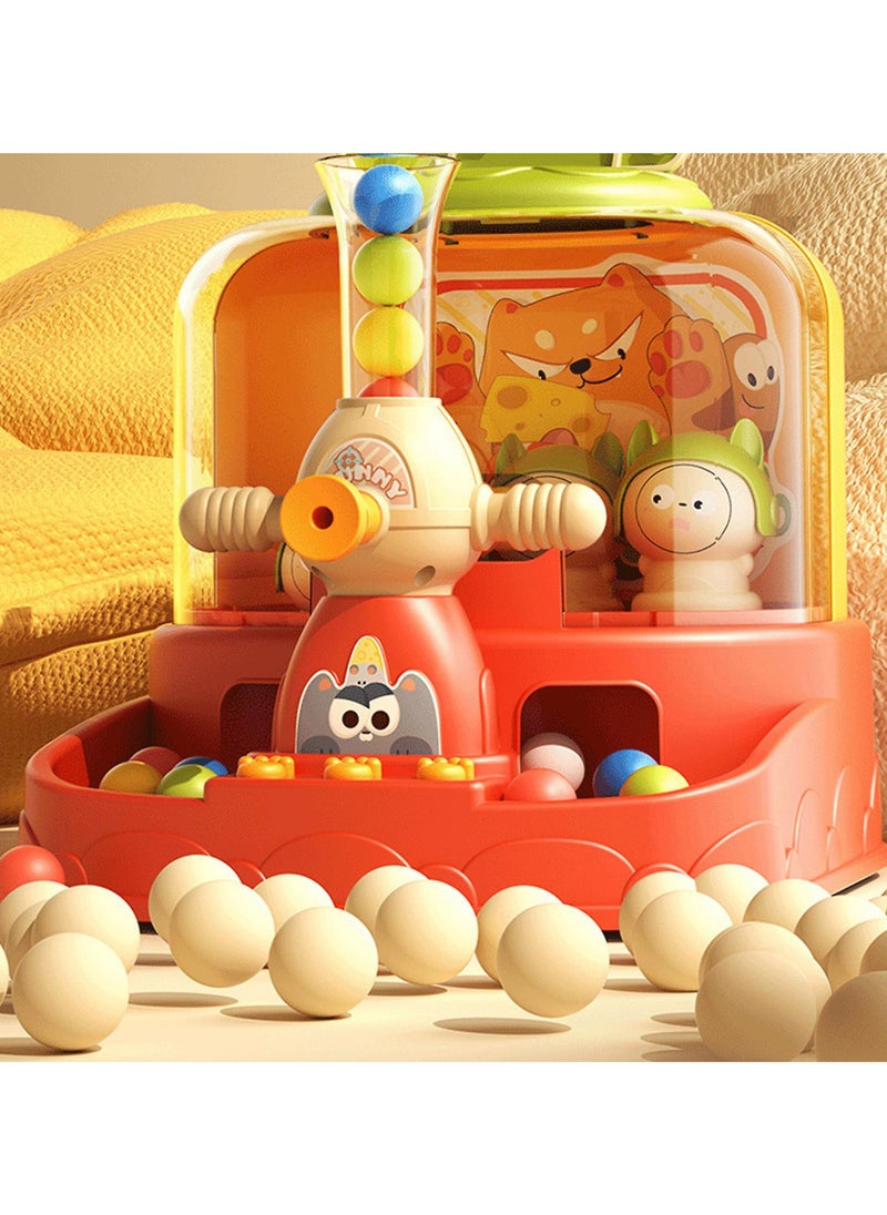 "Claw Machine with Balls, an exciting game that combines challenge and fun! Enjoy the experience of fishing out plush toys using balls to align them inside the machine, enhanced with light and sound effects for extra joy. It's the perfect game to help children develop their fine motor skills while having fun!"