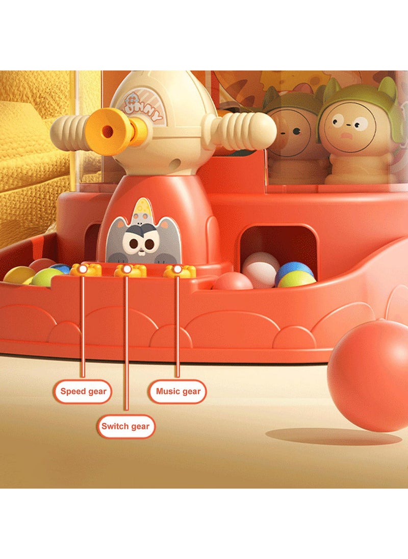 "Claw Machine with Balls, an exciting game that combines challenge and fun! Enjoy the experience of fishing out plush toys using balls to align them inside the machine, enhanced with light and sound effects for extra joy. It's the perfect game to help children develop their fine motor skills while having fun!"