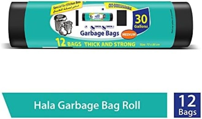 هلا أكياس قمامة هالا سعة 30 جالونًا، 12 كيسًا - Image 3