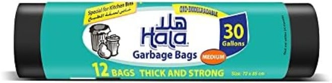هلا أكياس قمامة هالا سعة 30 جالونًا، 12 كيسًا - Image 2