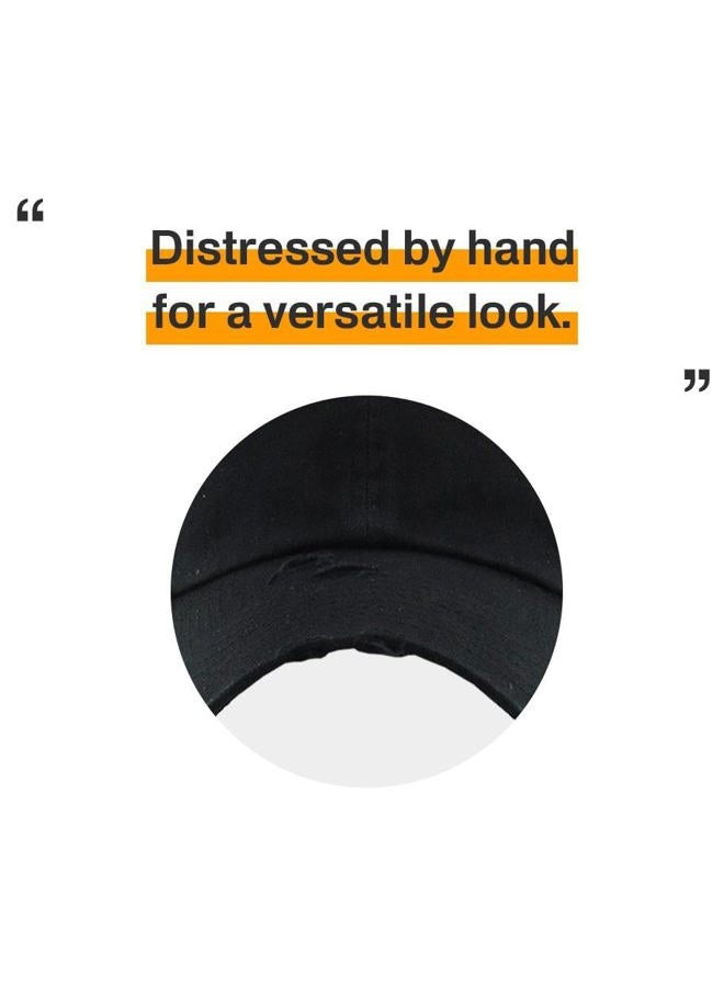 KBETHOS KBE-VINTAGE BLK Vintage Washed Cotton Baseball Cap, Black - Image 5