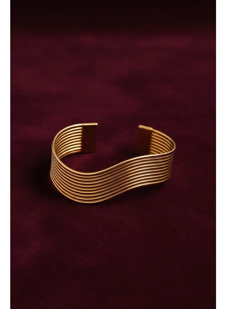 فلافي سوار أنيق مموج من الفولاذ المقاوم للصدأ - Image 2