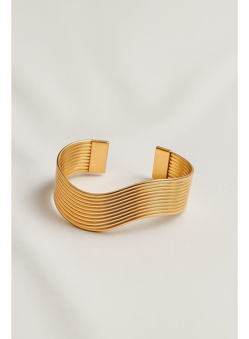 فلافي سوار أنيق مموج من الفولاذ المقاوم للصدأ - Image 3