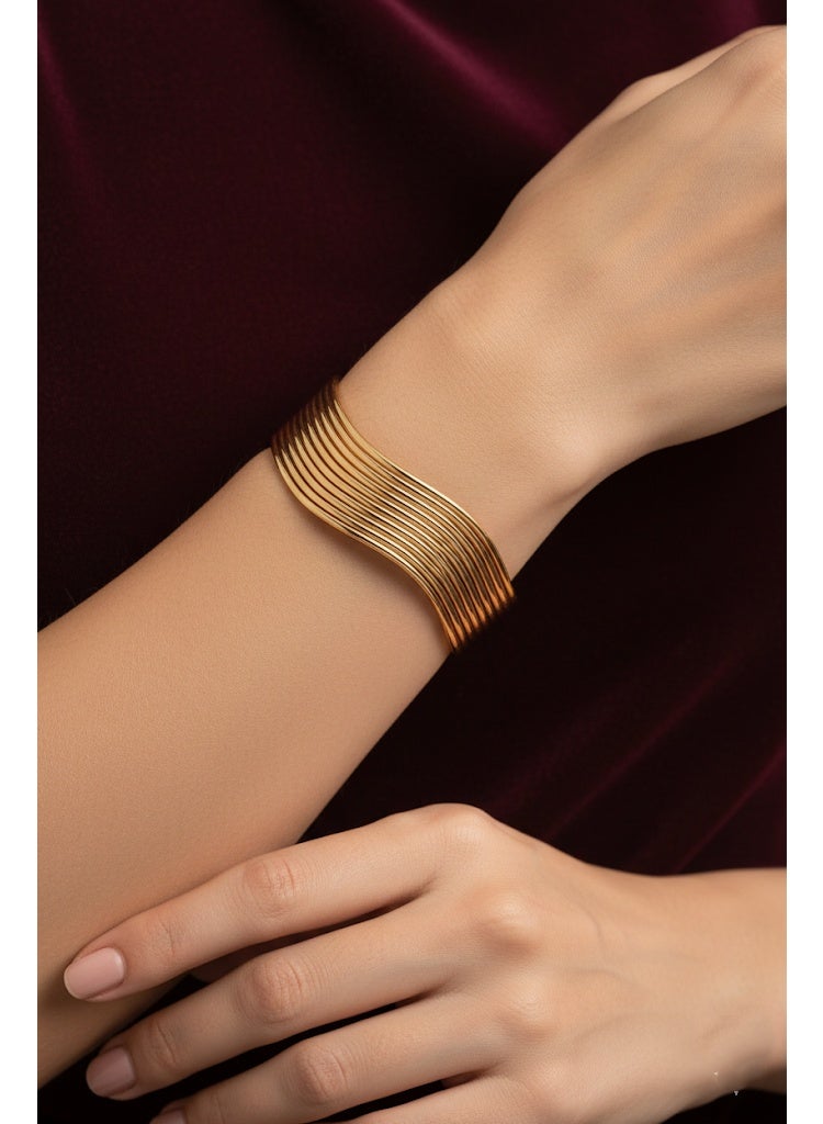 فلافي سوار أنيق مموج من الفولاذ المقاوم للصدأ - Image 1