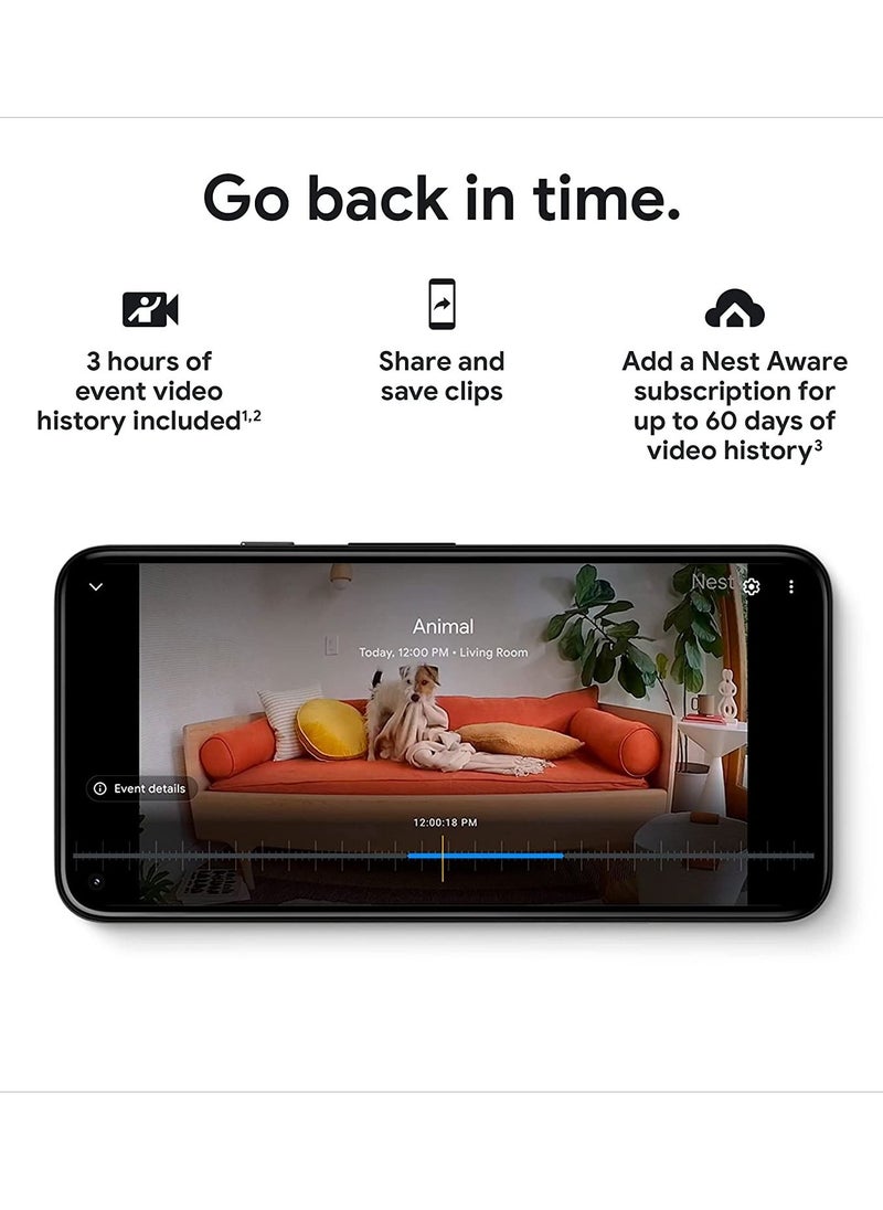 Google - Google Nest Cam 2nd Generation Indoor Wired GA01998-US Snow - Image 1