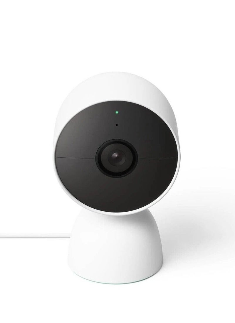 Google - Google Nest Cam 2nd Generation Indoor Wired GA01998-US Snow - Image 1
