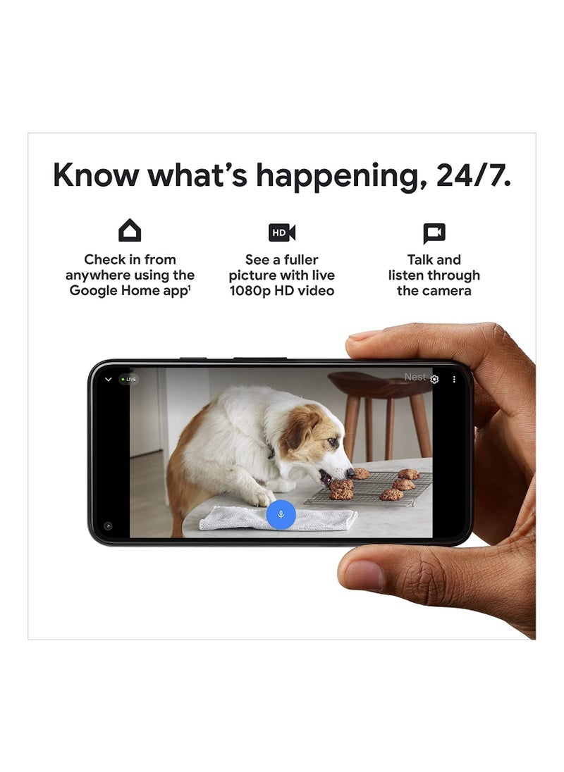 Google - Google Nest Cam 2nd Generation Indoor Wired GA01998-US Snow - Image 1