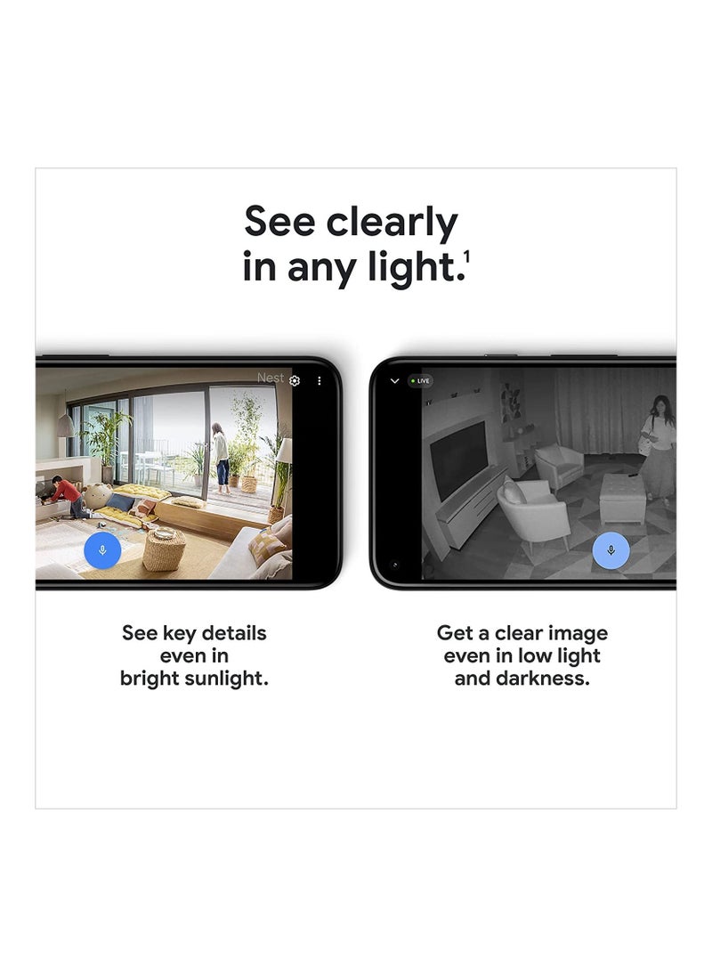 Google - Google Nest Cam 2nd Generation Indoor Wired GA01998-US Snow - Image 1