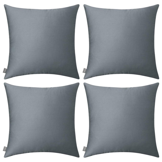 4PACK 100 COTTON COMFORTABLE SOLID DECORATIVE THROW PILLOW CASE SQUARE CUSHION COVER PILLOWCASE SUBLIMATION BLANK PILLOW COVERS DIY THROW PILLOWCASE FOR SOFA20X20 INCH 50X50CMDARK GREY