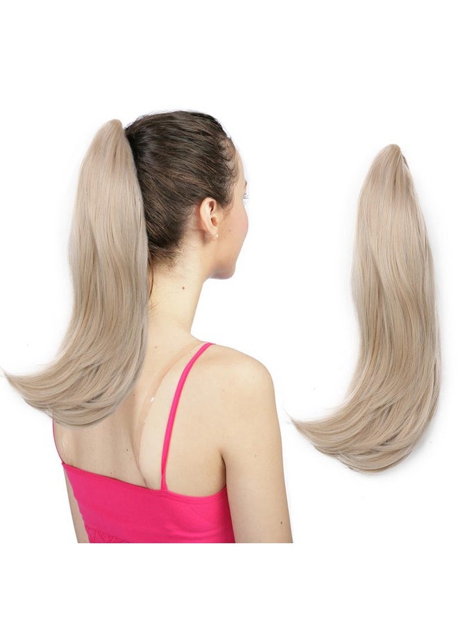 HANNE Anne Ponytail Extension Blonde Ponytail Extension For Women Short Pony Tails Hair Extensions Curly Drawstring Ponytail Hair Extensions 14 Inch Synthetic Ponytail (14 Inch Blonde)  - Image 2