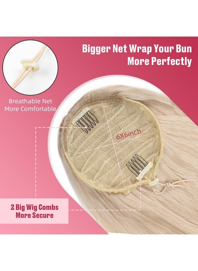 HANNE Anne Ponytail Extension Blonde Ponytail Extension For Women Short Pony Tails Hair Extensions Curly Drawstring Ponytail Hair Extensions 14 Inch Synthetic Ponytail (14 Inch Blonde)  - Image 5