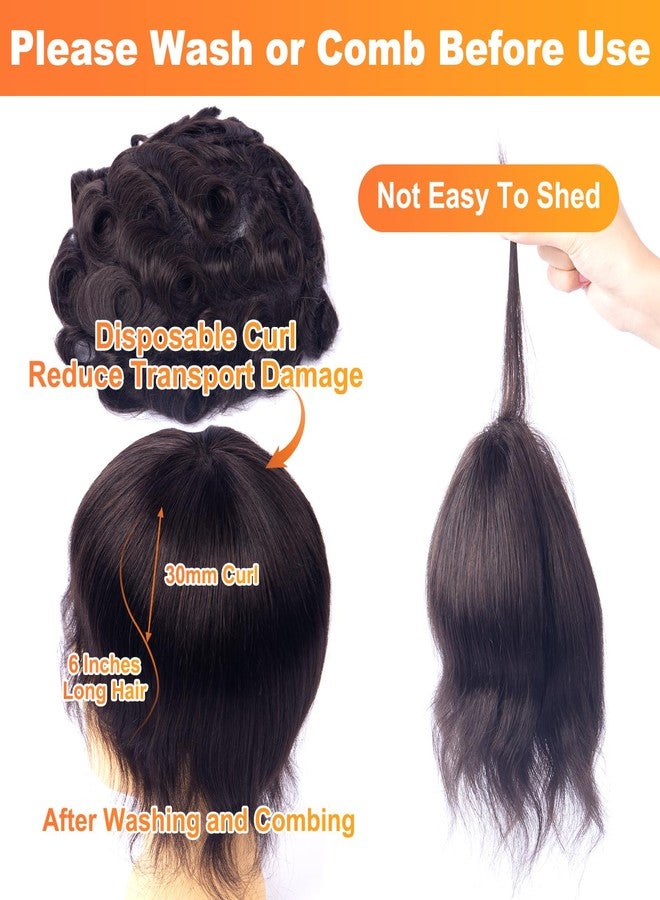 Prosa Toupee hair for men 8 X 10 inch 0.04mm 100% human hair 120% Medium light to Medium density 1b#, Toupee For Men Hair Piece Real Human Hair Replacement System, (1B 8"X10" 0.04mm) - Image 4