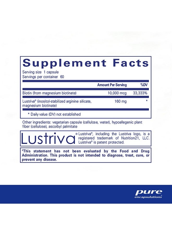 Pure Encapsulations مجمع البيوتين النقي للشعر والبشرة | مجمع البيوتين لدعم صحة الشعر والبشرة | 60 كبسولة - Image 2