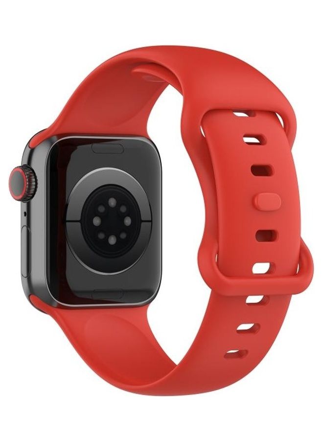 HuHa Replacement Watchband For Apple Watch Series 7/6/5/4/3/2/1/SE 38/40/41mm Red - Image 2