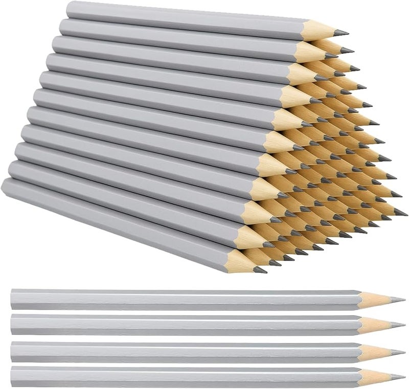 Silver Lead Carpenter Marking Pencils 100 Pcs 17 4 Cm Wood Body For Metal Welding Electrical Automotive - Image 4