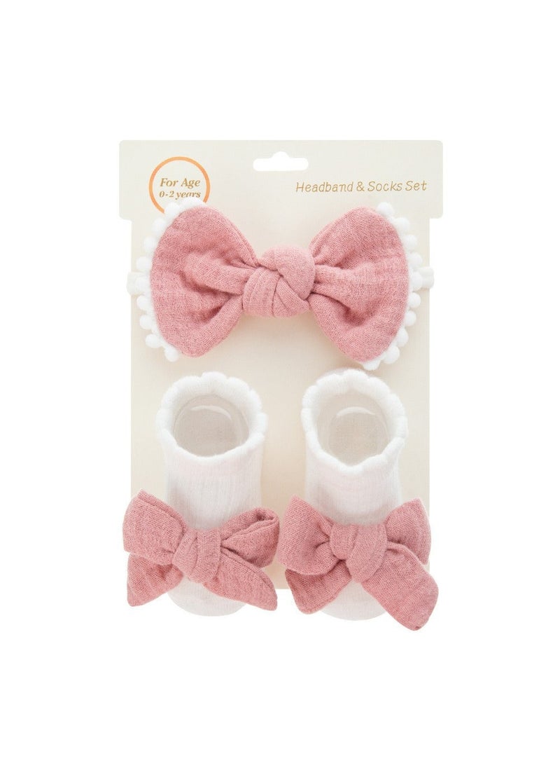 Generic Cute Kids Lace Socks Headband Set Bow Decor 4#A10-1-315 