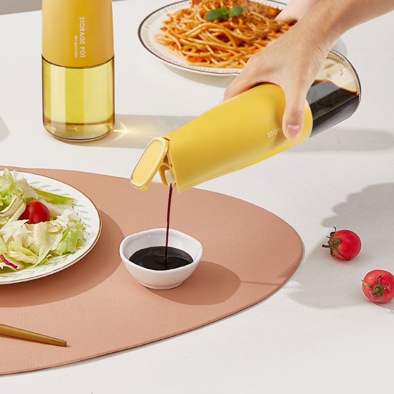 🍳 موزع زيت زجاجي مع غطاء حساس للجاذبية للاستخدام في المطبخ - Image 3