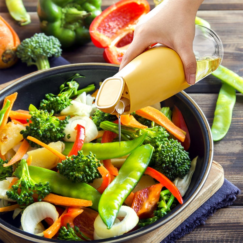 🍳 موزع زيت زجاجي مع غطاء حساس للجاذبية للاستخدام في المطبخ - Image 1