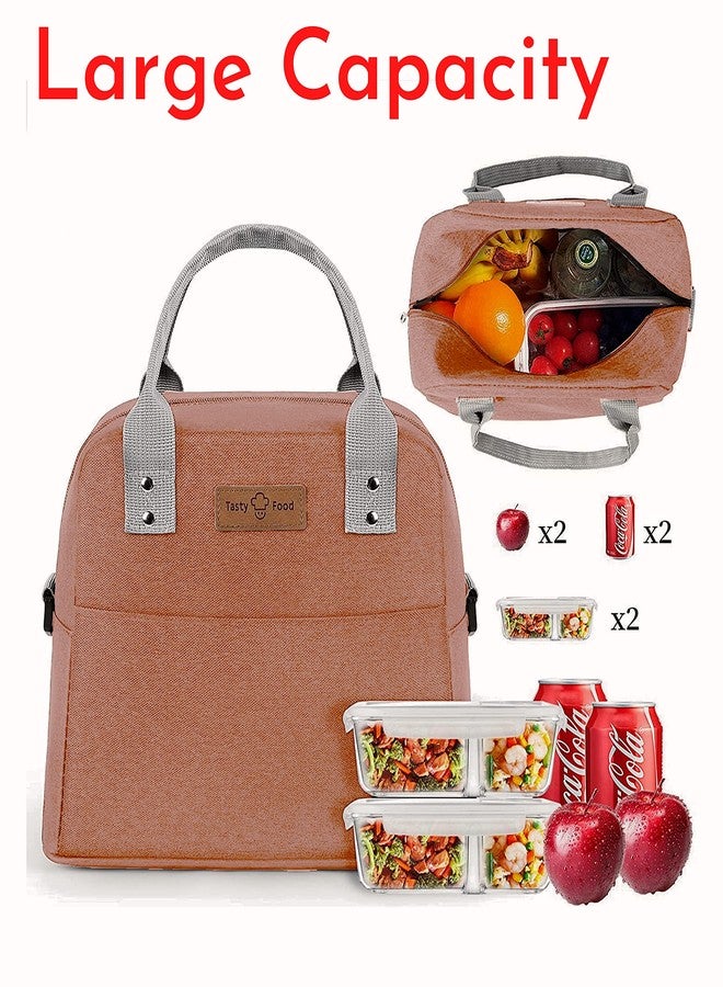 Aavjo Insulated Cooler Leakproof Tote Lunch Bag with Adjustable Shoulder Strap for Wome Men Kids for Office Work School Picnic Travel (Pink) - Image 5