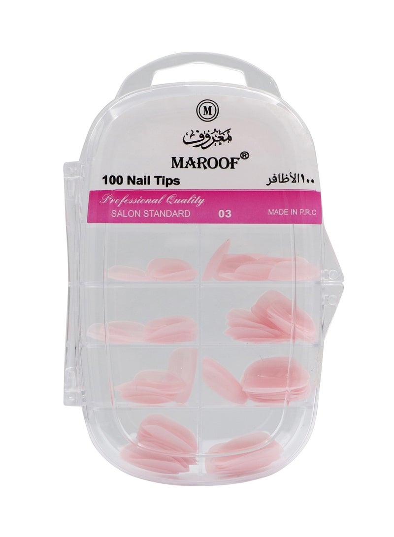 MAROOF مرووف نصائح الأظافر الصلبة 03 وردي - Image 1