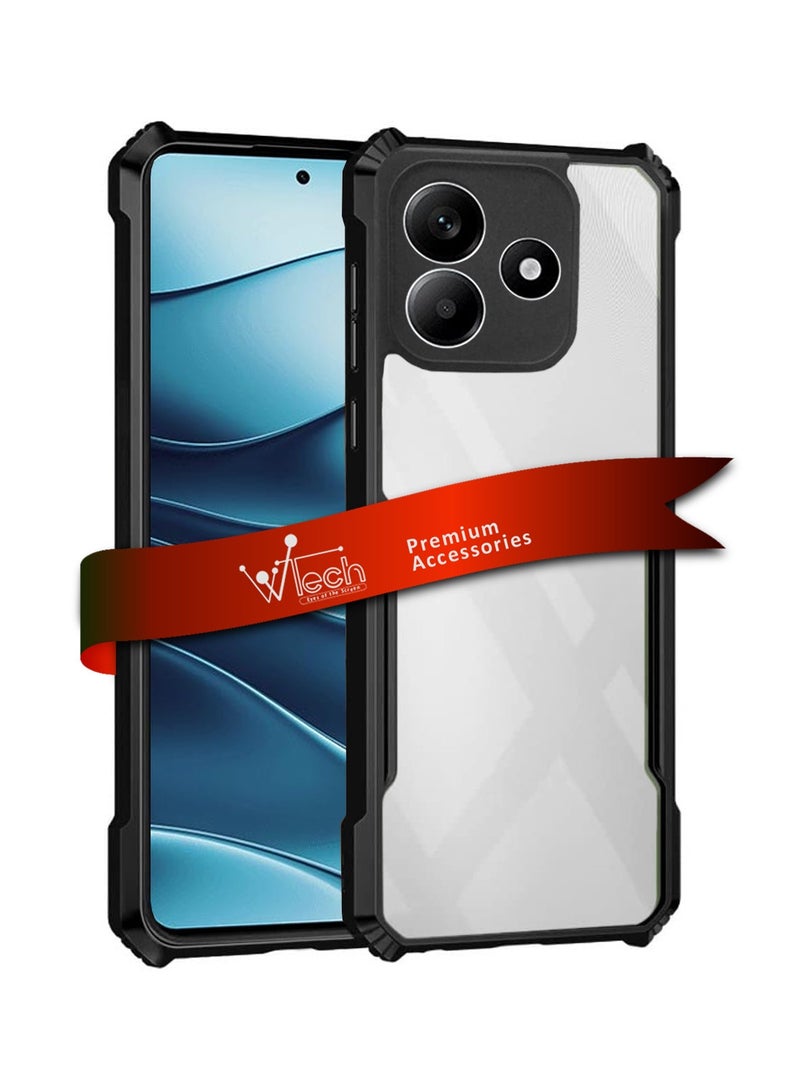 دبليو تيك شاومي ريدمي نوت 14 5 جي 2024 هجين TPU سيليكون مع مصدات درع مرتفعة غطاء نحيف - أسود - Image 1