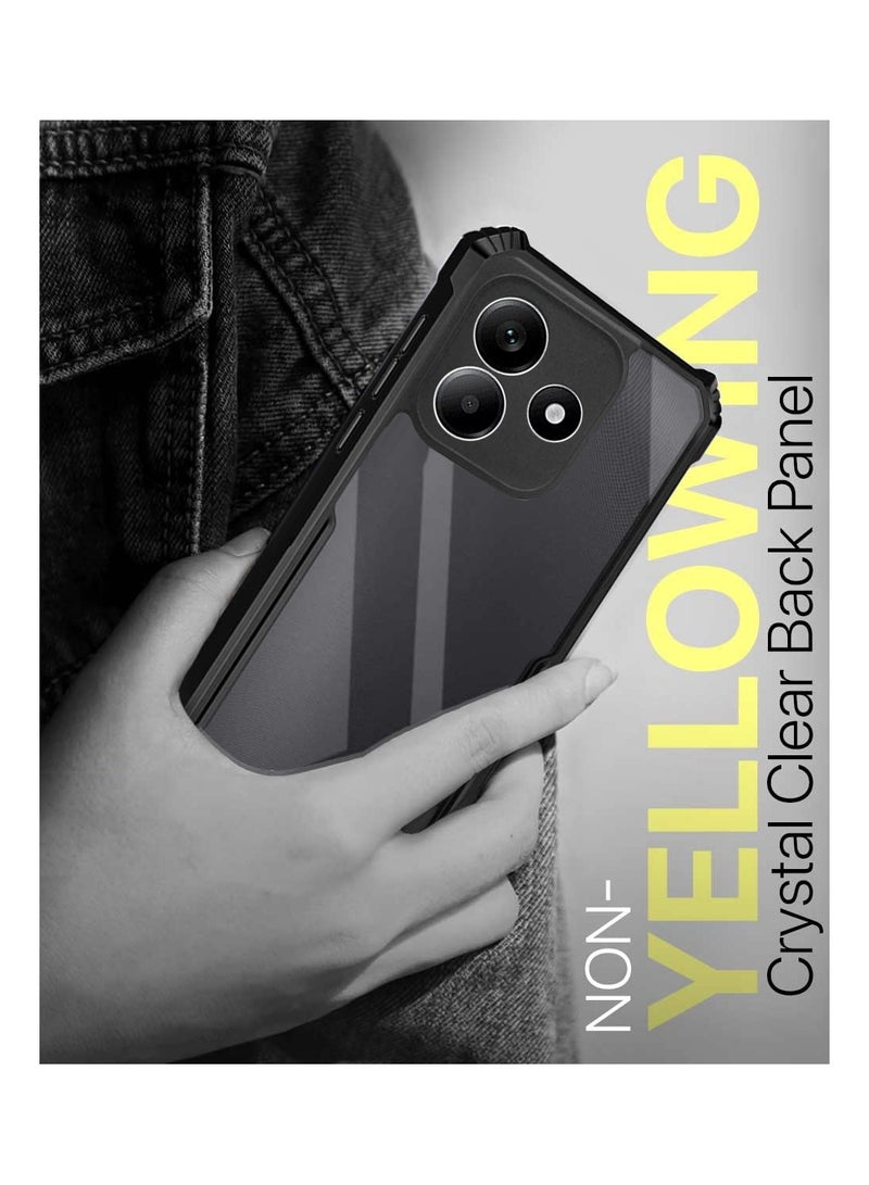 دبليو تيك شاومي ريدمي نوت 14 5 جي 2024 هجين TPU سيليكون مع مصدات درع مرتفعة غطاء نحيف - أسود - Image 5