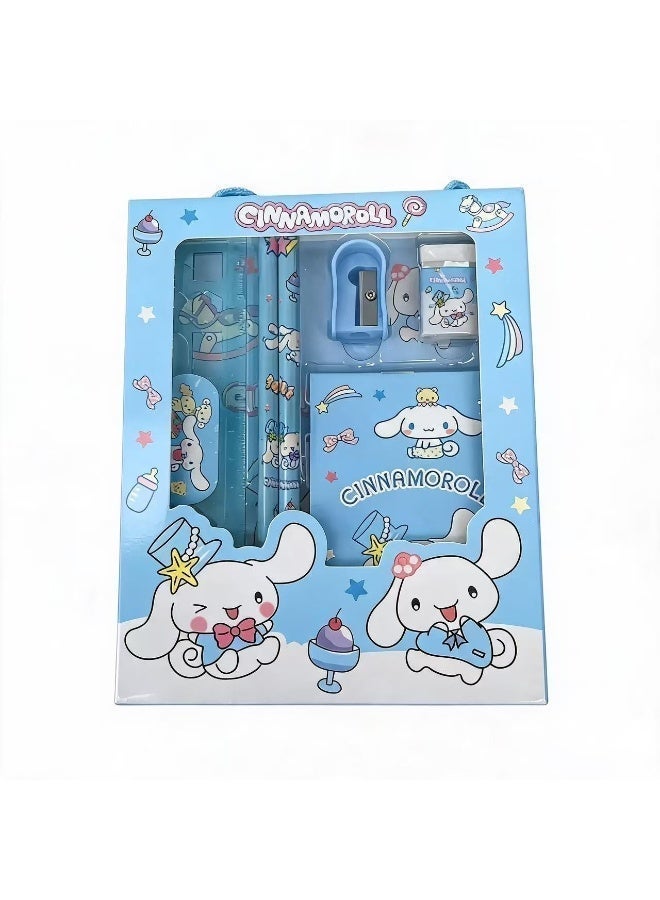 Cinnamoroll مجموعة أدوات مكتبية كرتونية من سانريو (Cinnamoroll) - تصميم محمول وسهل الحمل، مثالي لطلاب المدارس الابتدائية في موسم العودة إلى المدرسة أو هدايا عيد الميلاد - Image 2