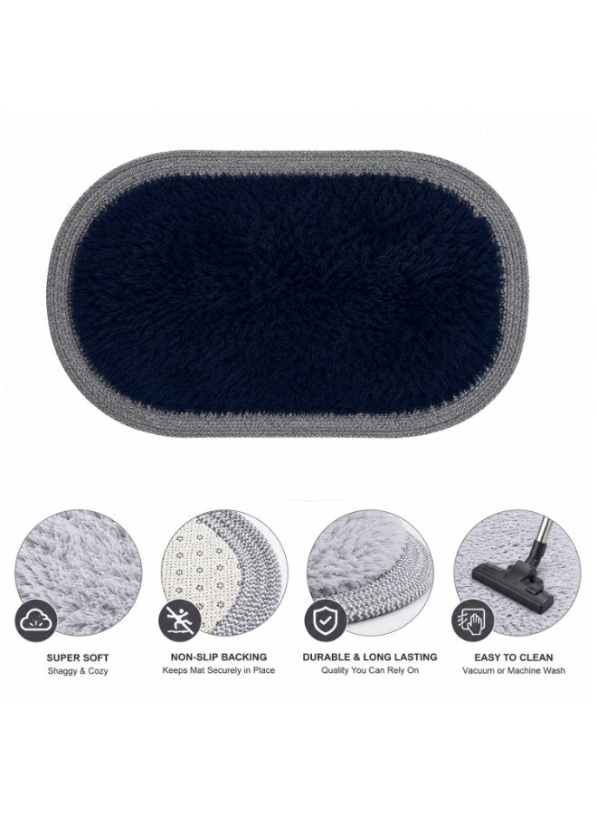 Lacoz Ultra Soft Shaggy Floor Mat with Non-Slip Backing, Washable Plush Rug for Bedroom, Living Room, Bathroom, Kitchen & Entryway Blue - Image 5