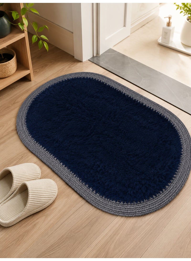 Lacoz Ultra Soft Shaggy Floor Mat with Non-Slip Backing, Washable Plush Rug for Bedroom, Living Room, Bathroom, Kitchen & Entryway Blue - Image 2