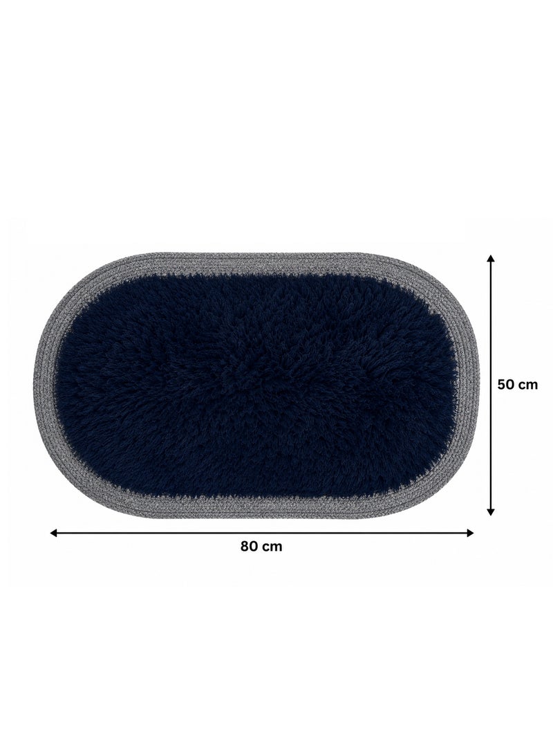 Lacoz Ultra Soft Shaggy Floor Mat with Non-Slip Backing, Washable Plush Rug for Bedroom, Living Room, Bathroom, Kitchen & Entryway Blue - Image 4