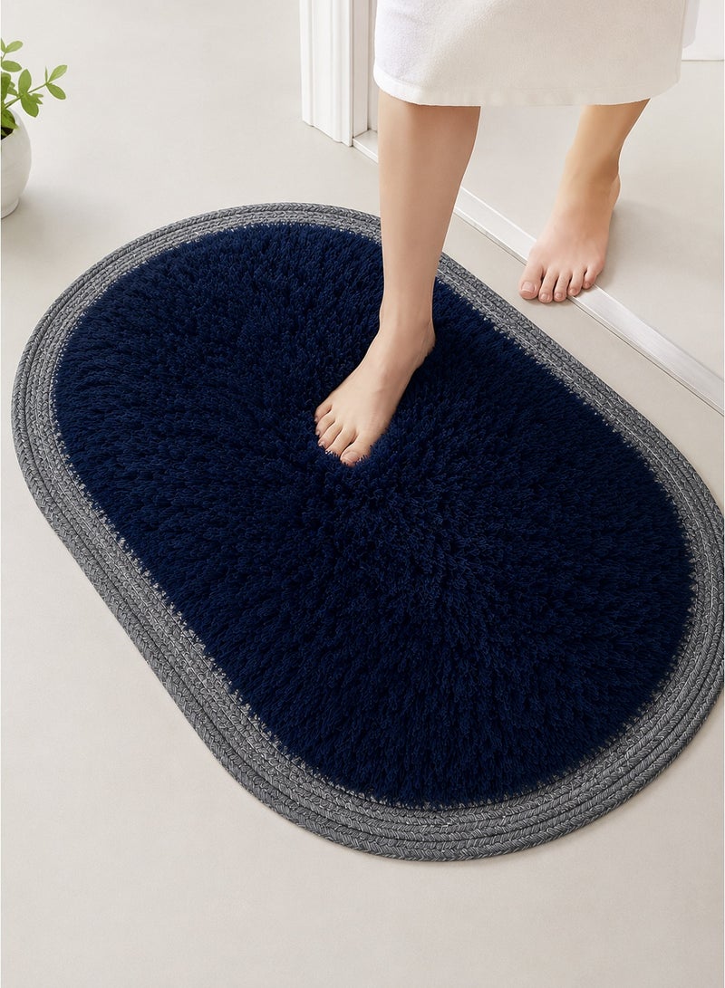 Lacoz Ultra Soft Shaggy Floor Mat with Non-Slip Backing, Washable Plush Rug for Bedroom, Living Room, Bathroom, Kitchen & Entryway Blue - Image 3