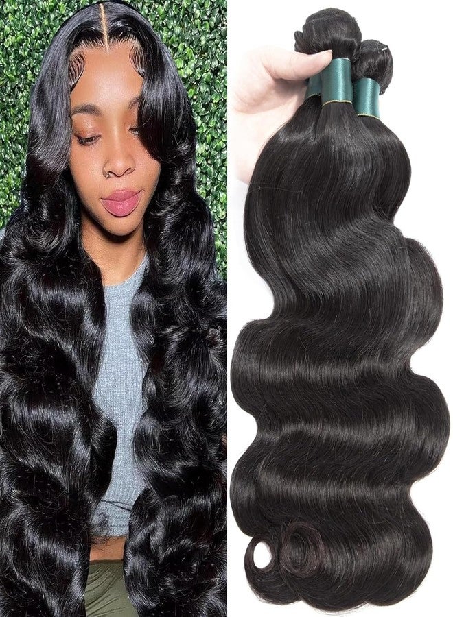 Superfect Human Hair Bundles 22 24 26 Inch Body Wave Bundles Human Hair 12A 100% Unprocessed Brazilian Virgin Hair Weave 3 Bundles Natural Black Color (22 24 26, Body Wave 3 Bundles) - Image 1