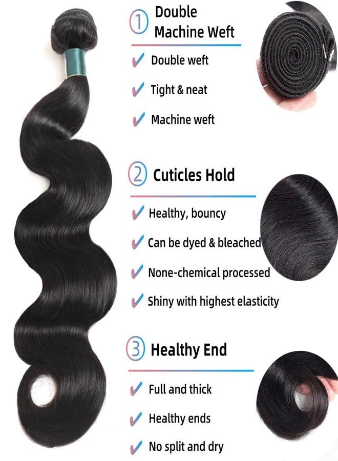 Superfect Human Hair Bundles 22 24 26 Inch Body Wave Bundles Human Hair 12A 100% Unprocessed Brazilian Virgin Hair Weave 3 Bundles Natural Black Color (22 24 26, Body Wave 3 Bundles) - Image 3