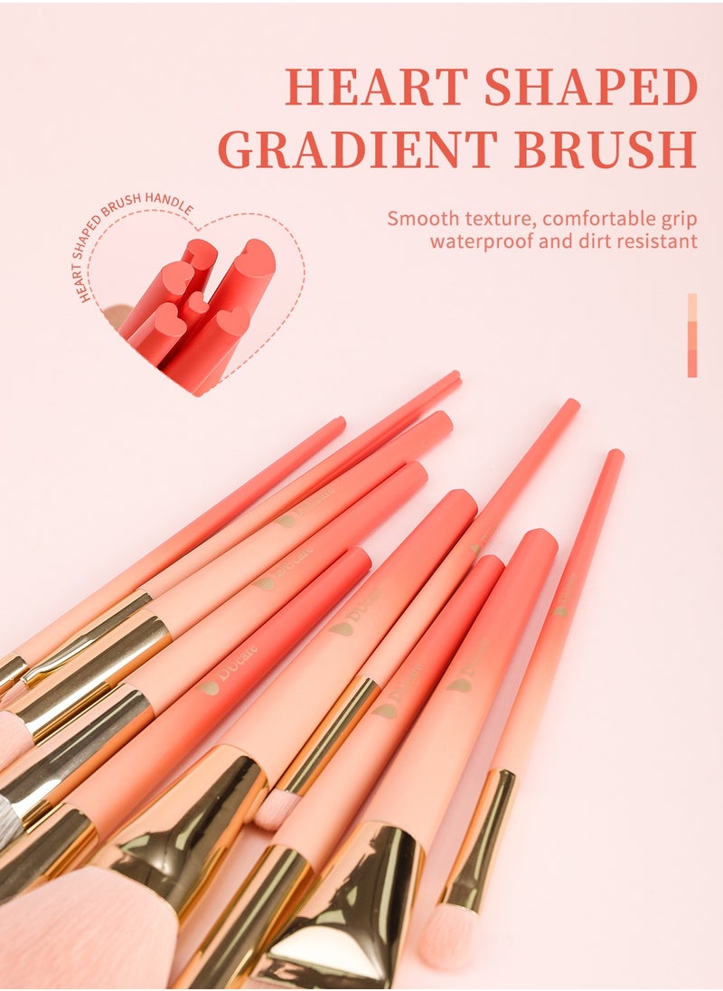 DUcare Perfect Gradient Heart-Shaped Makeup Brush Set - 14 Pieces  - Image 5