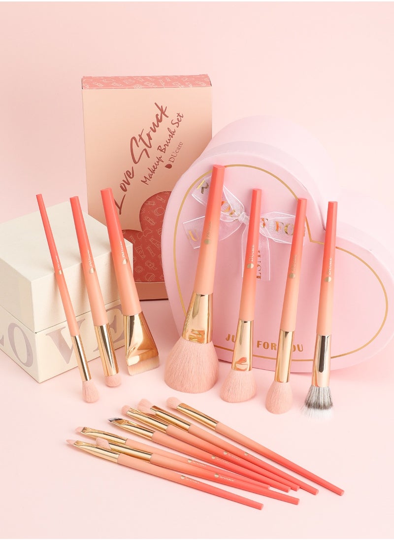 DUcare Perfect Gradient Heart-Shaped Makeup Brush Set - 14 Pieces  - Image 2