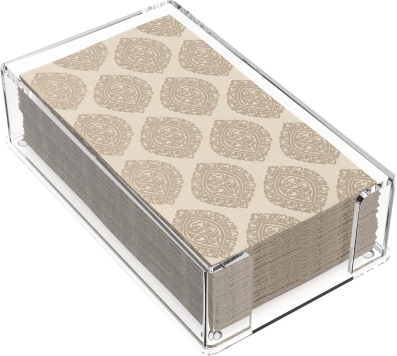 MaxGear Acrylic Guest Towel Napkin Holder, Clear Rectangle Tabletop Disposable Paper Hand Towels Tray for Bathroom, Kitchen, Parties, Weddings, Events, Dinner, Hotel, 8 x 4.5 inches