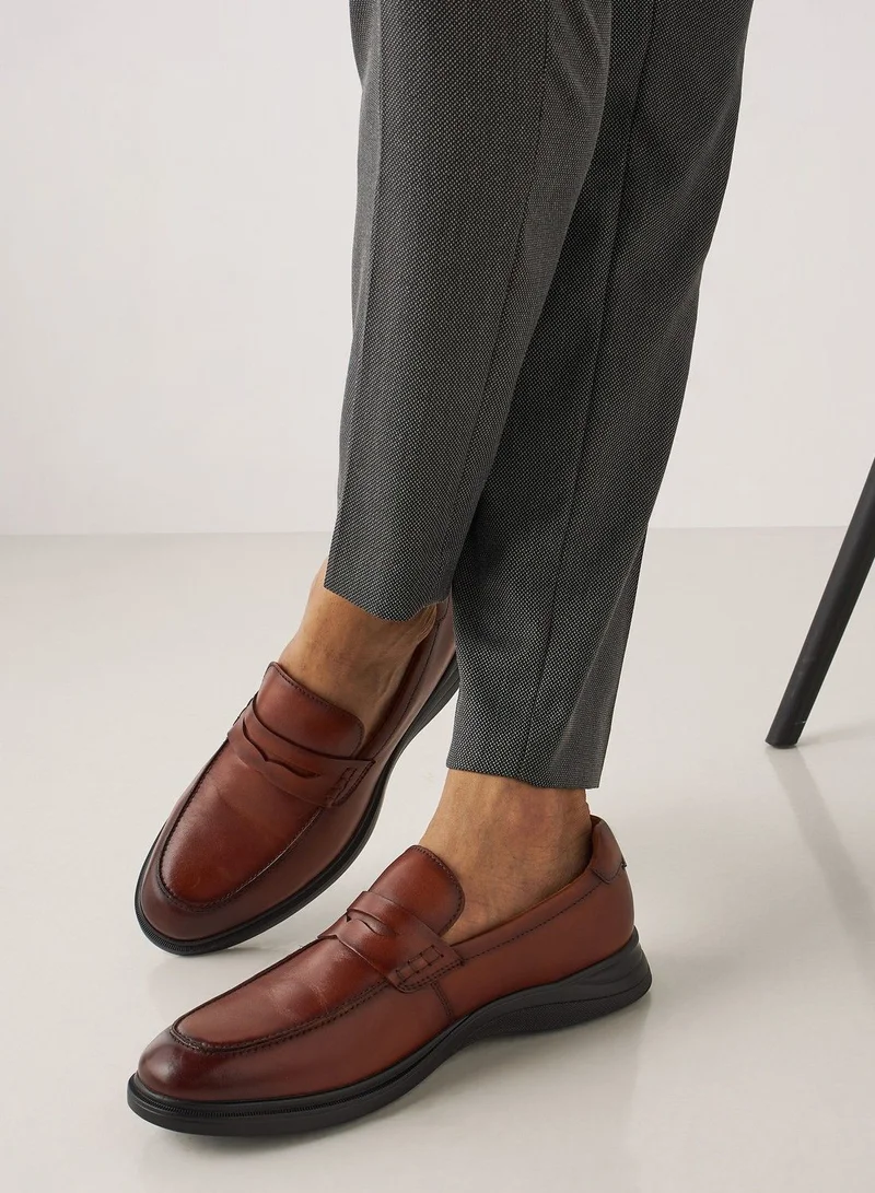 Le Confort Mens Solid Slip On Penny Loafers