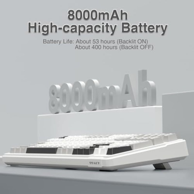 Gaming keyboard for desktop use, PBT plastic keycaps in creamy color with hot-swappable pre-lubed switches, tri-mode connectivity, programmable RGB backlight, 8000mAh battery - Image 3
