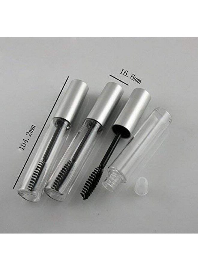 10 Pieces 10Ml/0.33Oz Empty Clear Plastic Eyelash Tube Bottlesrefillable Mascara Container With Inner Plug And Silver Cap
