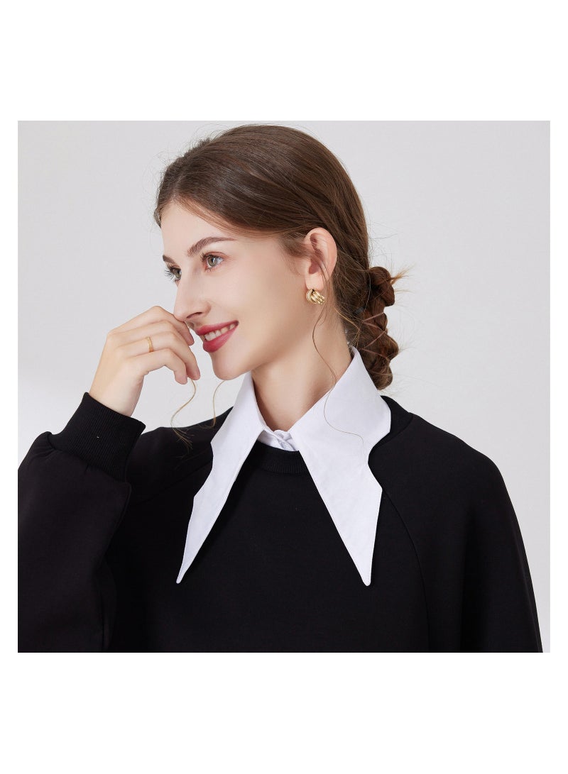 KASTWAVE قميص نسائي بياقة وهمية، بلوزة بياقة قابلة للفصل، بلوزة بياقة دمية، قميص نصفي بياقة وهمية، قميص أنيق للنساء والفتيات - Image 3