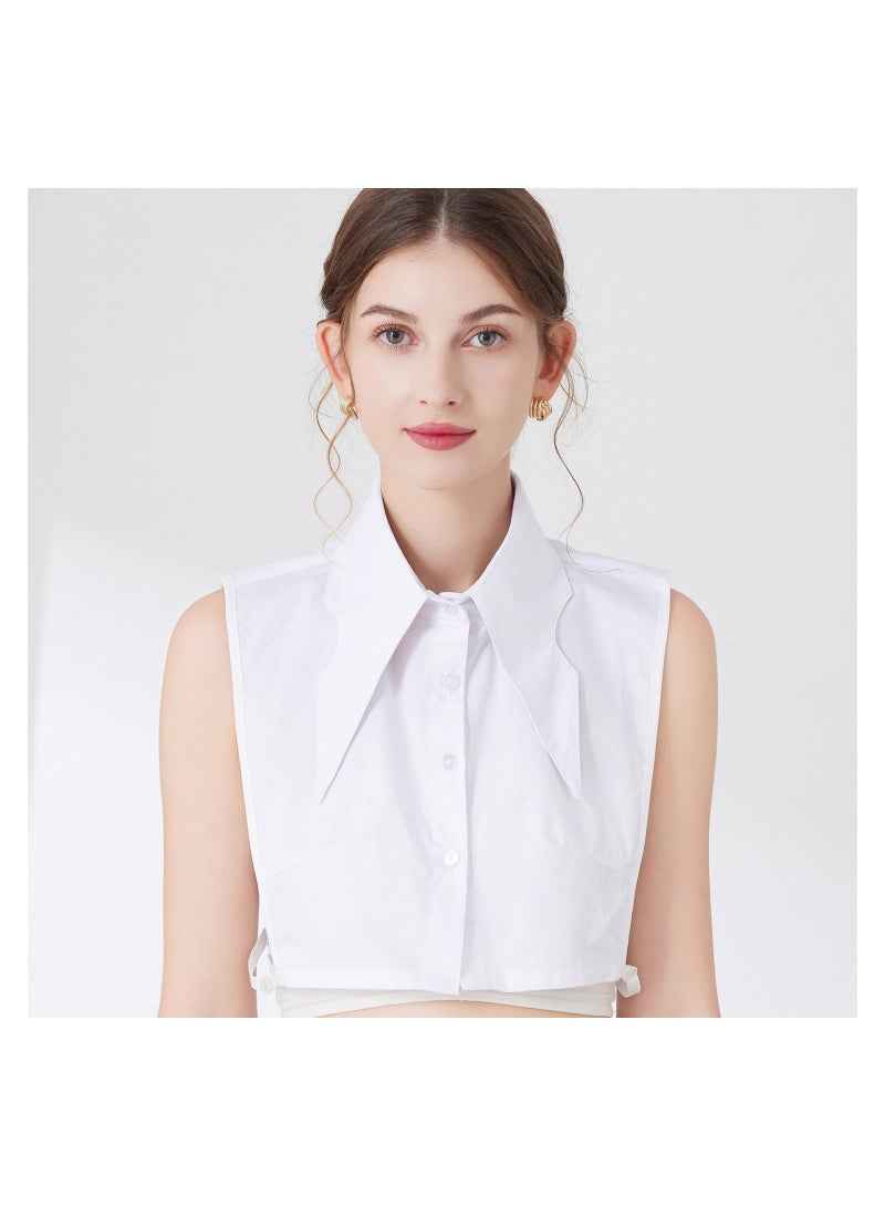 KASTWAVE قميص نسائي بياقة وهمية، بلوزة بياقة قابلة للفصل، بلوزة بياقة دمية، قميص نصفي بياقة وهمية، قميص أنيق للنساء والفتيات - Image 1