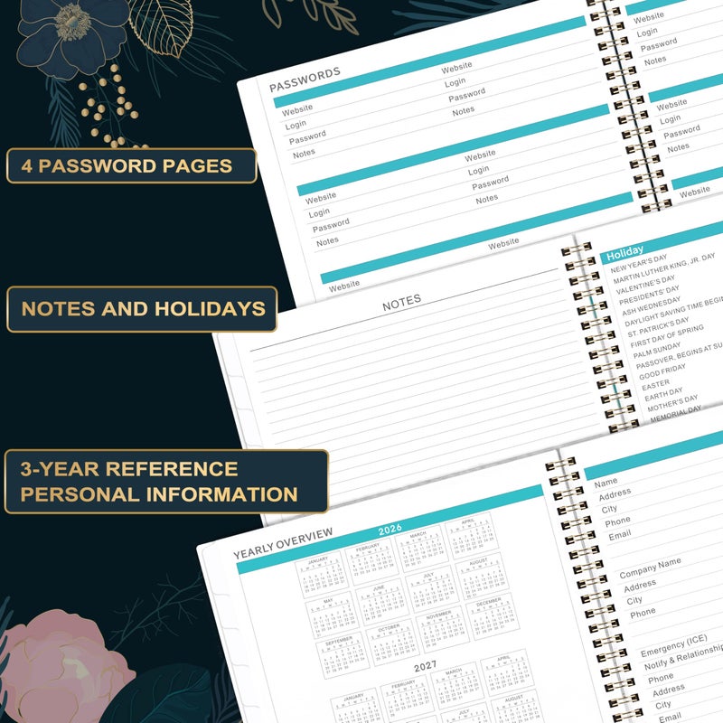 Indeme Monthly Planner 2026-2027 - 18 Monthly Planner/Calendar 2026-2027, July 2026 - December 2027, 9â€˜â€™ x 11'', Months Tabs, Double-Sided Pockets, Twin-Wire Biding, Holidays, Notes Pages, Julian Dates - Image 3