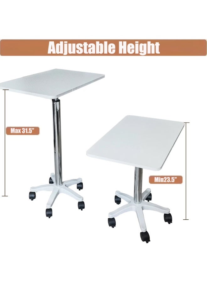 DubaiGallery 360° Swivel Height Adjustable Foldable Side End Table, Mobile Computer Workstation Laptop Desk and Coffee Table with Wheels - Image 3