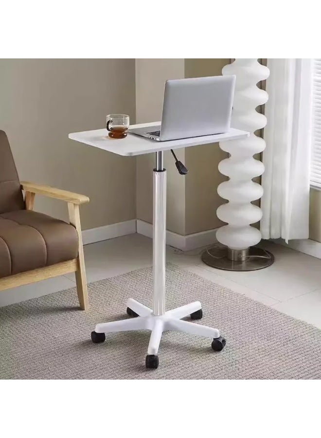 DubaiGallery 360° Swivel Height Adjustable Foldable Side End Table, Mobile Computer Workstation Laptop Desk and Coffee Table with Wheels - Image 1