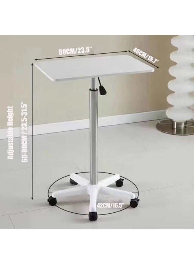 DubaiGallery 360° Swivel Height Adjustable Foldable Side End Table, Mobile Computer Workstation Laptop Desk and Coffee Table with Wheels - Image 5