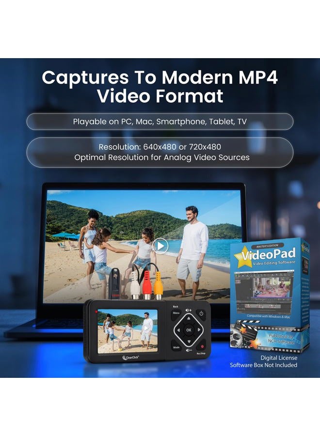 ClearClick Video to Digital Converter 2.0 (Second Generation) - Record Video from VCR's, VHS Tapes, AV, RCA, Hi8, Camcorder, DVD, Gaming Systems (Bundle Edition) - Image 4