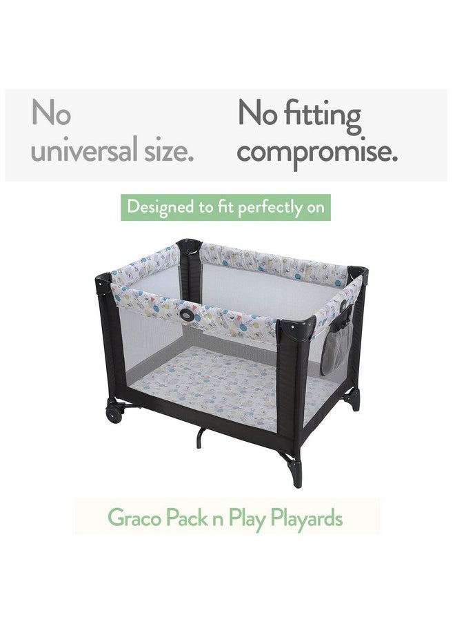 Cuddly Cubs - Fitted Pack and Play Sheets Compatible ith Graco Pack n Play and Other 27 x 39 Inch Playard Mattress Pad - Heather Grey - 2 Pack - Image 1